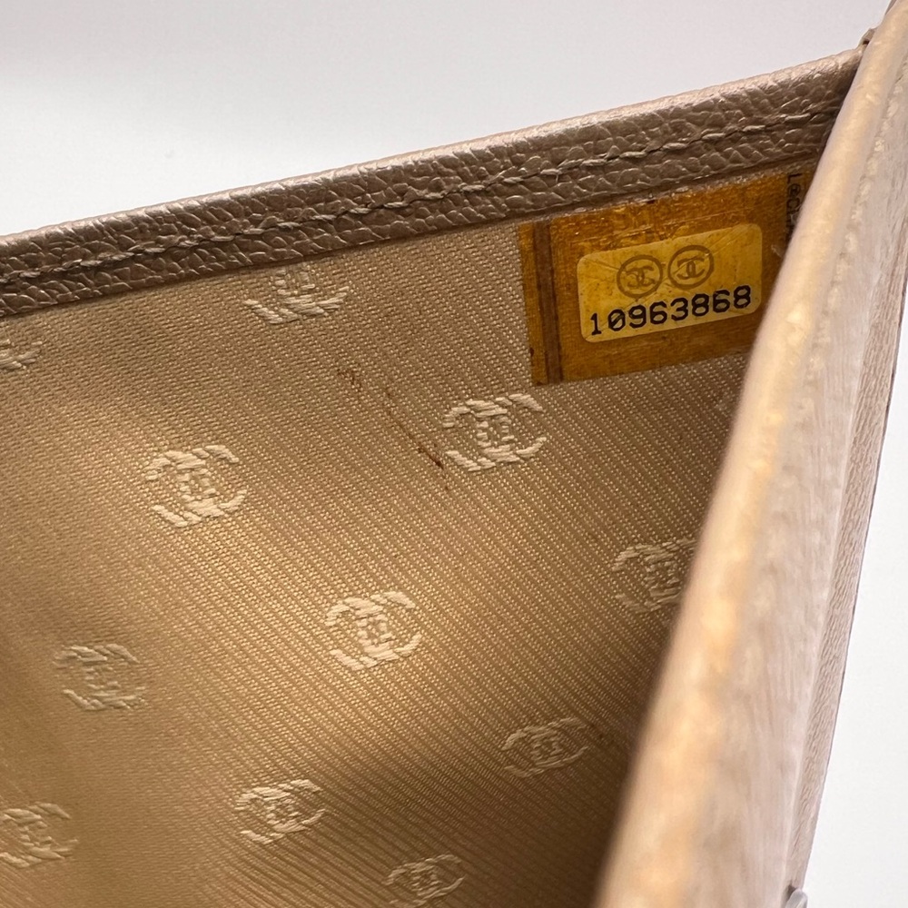 Authentic CHANEL CC Champagne Beige Leather Bifold Long Wallet - Picture 12 of 13